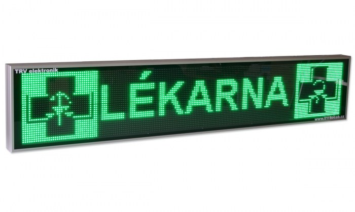 Textový LED panel  zelený  320x1920 mm