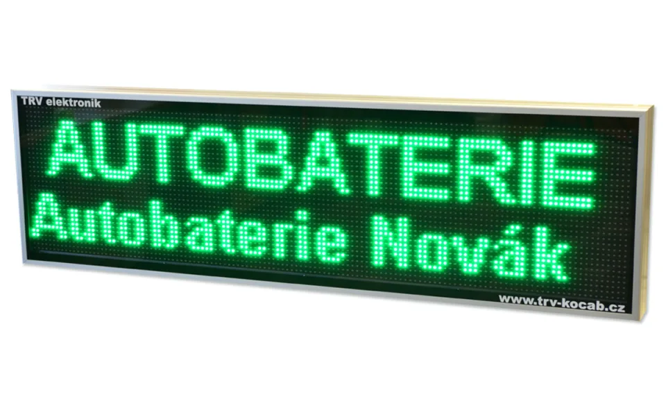 Textový LED panel zelený 320x1280 mm